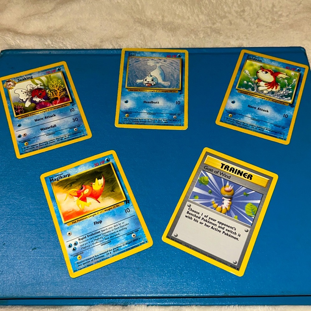 •5 FOR $10 KIDS TOYS•5 Pokémon Cards 1999 Original Wizards Base Set Water Types